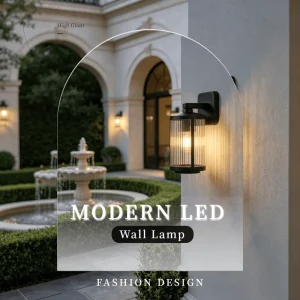 Black Outdoor Wall Lamp Waterproof E27 40W Aluminum Body PC Diffuser for Villa, Porch, Garden, or Balcony