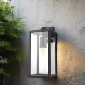 Black Outdoor Wall Lamp Waterproof Garden Light E27 Light Source Warm White Light Aluminum Base AC Power Supply