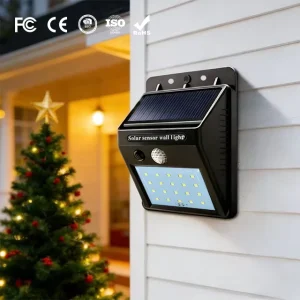 Black Square Solar Motion Sensor Wall Light IP65 Waterproof Solar Garden Lights Outdoor Wall LED Landscape LED Homes Walls