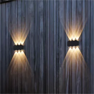 Black Villa Courtyard Garden Wall Lamp Waterproof Terrace Outdoor Wall Light up and Down for Outdoor IP65