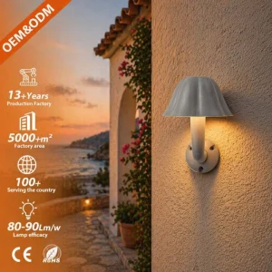 Black Wall Mounted Villa Garden IP65 Waterproof Aluminum Alloy Tempered Glass Outdoor LED Wall Lights