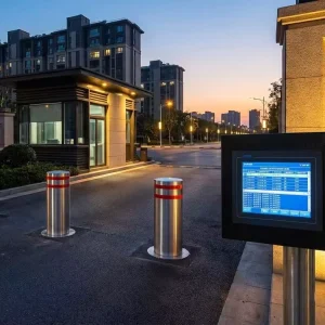 Bollard Control Station with Touch Screen Interface and Real-Time Log Tracking for Security Access Control
