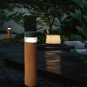 Bollard Light Outdoor LED Lawn Light Garden Light AC Solar Wooden 10W 85-265V 100LM/W PC Aluminum 140XH700MM