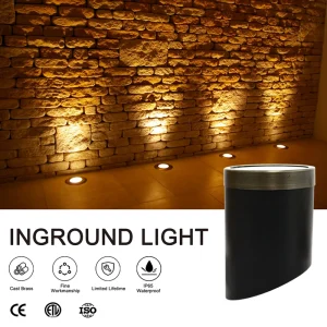 Brass DC/AC IP65 Rated Outdoor Underground Ground Recessed Landscape Well Light PAR36
