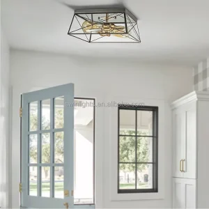 Brass Flush Mount Porch Ceiling Light