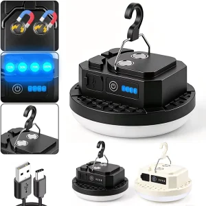 Bright LED Camping Light Rechargeable Magnetic Emergency Lamp Long Lasting Battery Portable Outdoor Garden IPX4 Waterproof