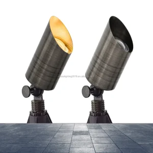 RAL-8100-BBR Cast Brass Outdoor Spot Lights Antique Bronze Low Voltage