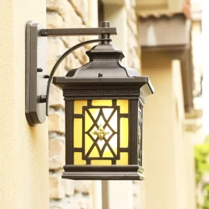 Brown Outdoor Garden Solar Wall Lamp with Sensor LED IP65 Waterproof Aluminum Base 2700K Warm White 2 Year Warranty