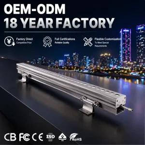 Building Exterior Facade Decorative Lighting Outdoor Landscape IP66 Waterproof Aluminum 24V RGB Pixel Strip LED Wall Wash Light