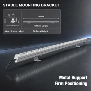 Building Facade Outdoor Landscape Aluminum IP67 Waterproof RGB Pixel Strip LED Wall Wash Light