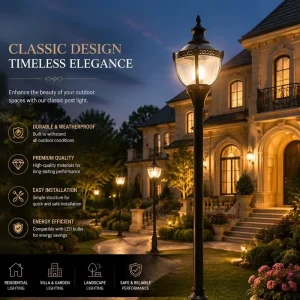 Bulk Order Solar AC Touch Controlled Garden Lamp Post Outdoor LED IP65 Waterproof Aluminum Landscape Lighting Residential