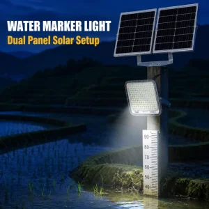 CD01-PC-300W Solar Utility Light Two 6V Mono Solar Panels 60AH Lithium Battery Stone Display Outdoor Wall Lamp