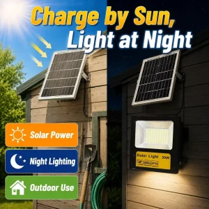 CE Certified 30W Split Solar Floodlight Weatherproof Solar Wall Light for Rural Village Engineering Project