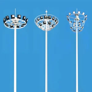 CE Certified High Mast Light Pole 15 35m Hot Dip Galvanized for Area Lighting Project