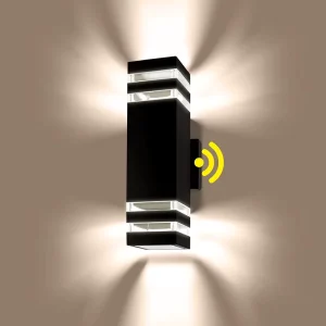 CE ETL Modern Smart Home Lighting E26 LED Wall Light Exterior Mounted Waterproof Dusk to Dawn Motion Sensor Outdoor Wall Lamp