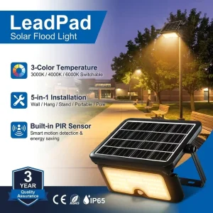 CE ROHS Solar Flood Light Outdoor IP65 Waterproof 3000K 4000K 6000K All in One Widely for Garden Camping Working Lighting