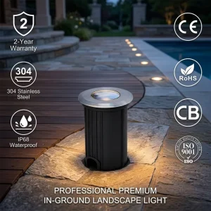 CE Rohs Ip68 Waterproof Corrosion Resistance Rust Outdoor Auto Color Recessed Garden Park Inground Underground Deck Step Light