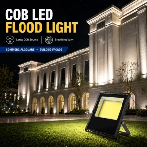 COB LED Flood Light Outdoor Waterproof IP65 50W 400W High Power Security Lighting with Breathing Valve&4000V Surge Protection