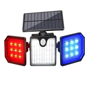 CXS Modern Solar Motion Sensor Lights IP65 Waterproof Strobe Wall Lights Bright White Red Blue Flashing Garden Patio Yard