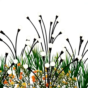 CXS Solar Garden Lights Outdoor Decorations Firefly Light 10 Pack 80LEDs ABS Material IP Rated Big Bulb Unique Gifts for Women