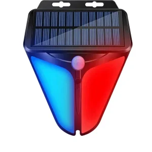 CXS Solar Strobe Warning Lights 90dB Alarm Motion Sensor IP65 Waterproof 4 Working Modes ABS Material Outdoor Security Light
