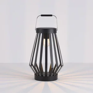 Carbon Steel Solar Powered Ambience Light with Efficient Solar Panel Weatherproof Outdoor Hanging Decorative Lantern for Yard