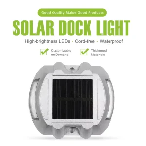Cast Aluminum Solar Deck Light Outdoor Solar Driveway Dock Lights 6LEDs Waterproof Road Markers for Step Backyard