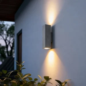 Cement Outdoor Wall Lamps IP65 Waterproof LED Double-Head Spotlights for Villa Courtyard Corridor Exterior Lighting