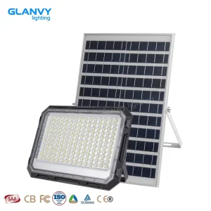 Certified Solar LED Flood Light 100W 150W 200W 300W Outdoor Long Runtime Security Lamp with LiFePO4 Battery