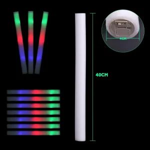Cheer Luminous Tube RGB DJ Night Club Concert Beads Toy Glow Sticks Bulk Luminous LED Light Foam Stick Party Supplies