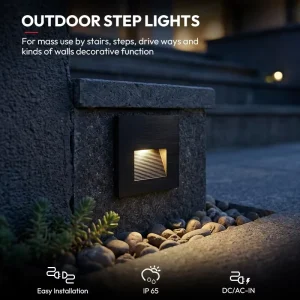 China Manufacturer Square Waterproof Switch Control Aluminum 3W White Black Outdoor Wall Lamp Garden Courtyard