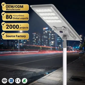 China Manufacturer Time Control IP65 200W 300W 400W 500W Waterproof Outdoor Integrated All in One LED Solar Street Light