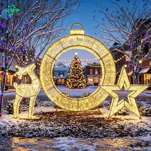 Christmas 3D Reindeer LED Motif Light Handmade Outdoor Garden Decoration