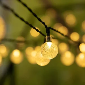 Christmas Globe String Lights Outdoor 23FT 50LED Waterproof 8 Mode Crystal Balls LED Starry Lights Solar Garden Light