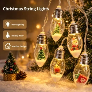 Christmas LED Fairy String Lights Waterproof Outdoor Decorative Lights for Garden Patio Tree Holiday Decoration