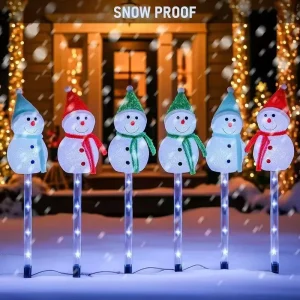 Christmas Solar LED Snowman Light Colors Plastic Body IP44 3W Garden Outdoor Decorative Lamp
