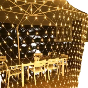 Christmas Wedding Party Garden Wall Hanging IP44 Rated Dimmable 3m*2m LED Net Mesh Fairy String Lights