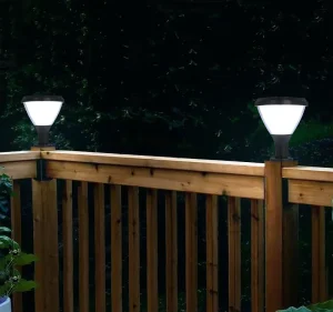 Classic Automatic Solar Pillar Lights Outdoor Fence Waterproof Post Lamp for Garden Gate Deck Patio Fence Decoration