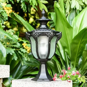 Classical Aluminum Outdoor Garden Pillar Light, Vintage Antique Style
