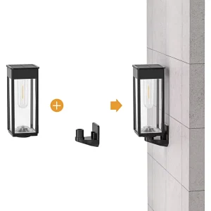 Climate Pledge Friendly Solar Garden Fence Lamp Square Shape Outdoor Fence Light for Courtyard Patio Pool Deck