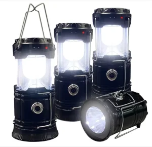 Collapsible Portable LED Camping Lantern Lightweight Waterproof Solar USB Rechargeable Flashlight Survival Kit
