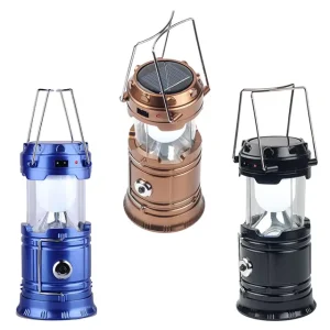 Collapsible Solar Rechargeable LED Camping Lantern, Table Lamp
