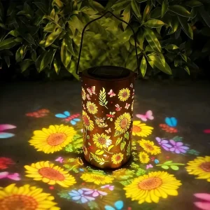 Colorful Solar Sunflower Lantern Waterproof Outdoor Glow Shadow Light Solar Powered for Pathway Lawn Garden Yard Night Decor