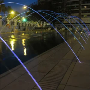 Commercial Easy Control LED Lighted 2 5m Stainless Steel DMX Flow Jumping Jet Water Fountain for Garden