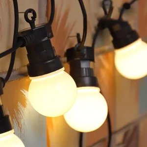 Commercial Grade G50 LED String Lights IP65 Waterproof Shatterproof E27 Base Indoor Outdoor 15m App Control Engineering Project