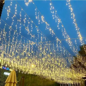 Commercial Grade Outdoor Christmas White Garden Lights IP44 Landscape Yard Patio Holiday Connectable LED Icicle Lights