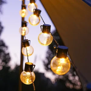 Commercial Grade Outdoor LED Patio Lights IP44 Solar Powered Landscape Light Strings