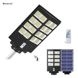 Commercial Grade Solar Powered Street Lights With LiFePO4 Battery Panel LED Security Floodlight for Highway Yard Lane