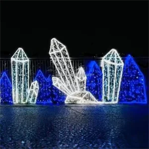 Commercial LED Crystal Motif Light Outdoor Spike Stalagmite Decoration for Winter Festivals Themed Parks and Zoo Light Show