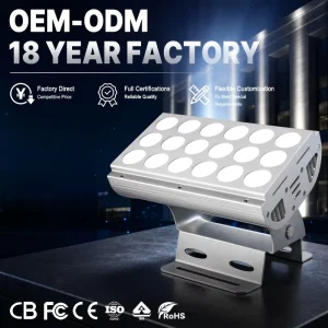 Commercial Property Column Accent Anti Glare IP65 AC85 265V 54W 3 Degree Pencil Beam Single Color Exterior Spotlight BYZ18J M1